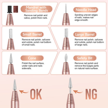 ALLE'S 20000RPM Nail Drill Kit — Portable Efile for Acrylic & Gel Nails