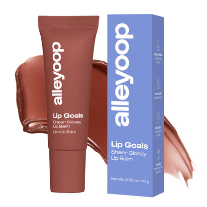 ALLEYOOP Lip Goals – Moisturizing Lip Balm with Clean Vegan Formula, Sheer Rosy Brown Tint