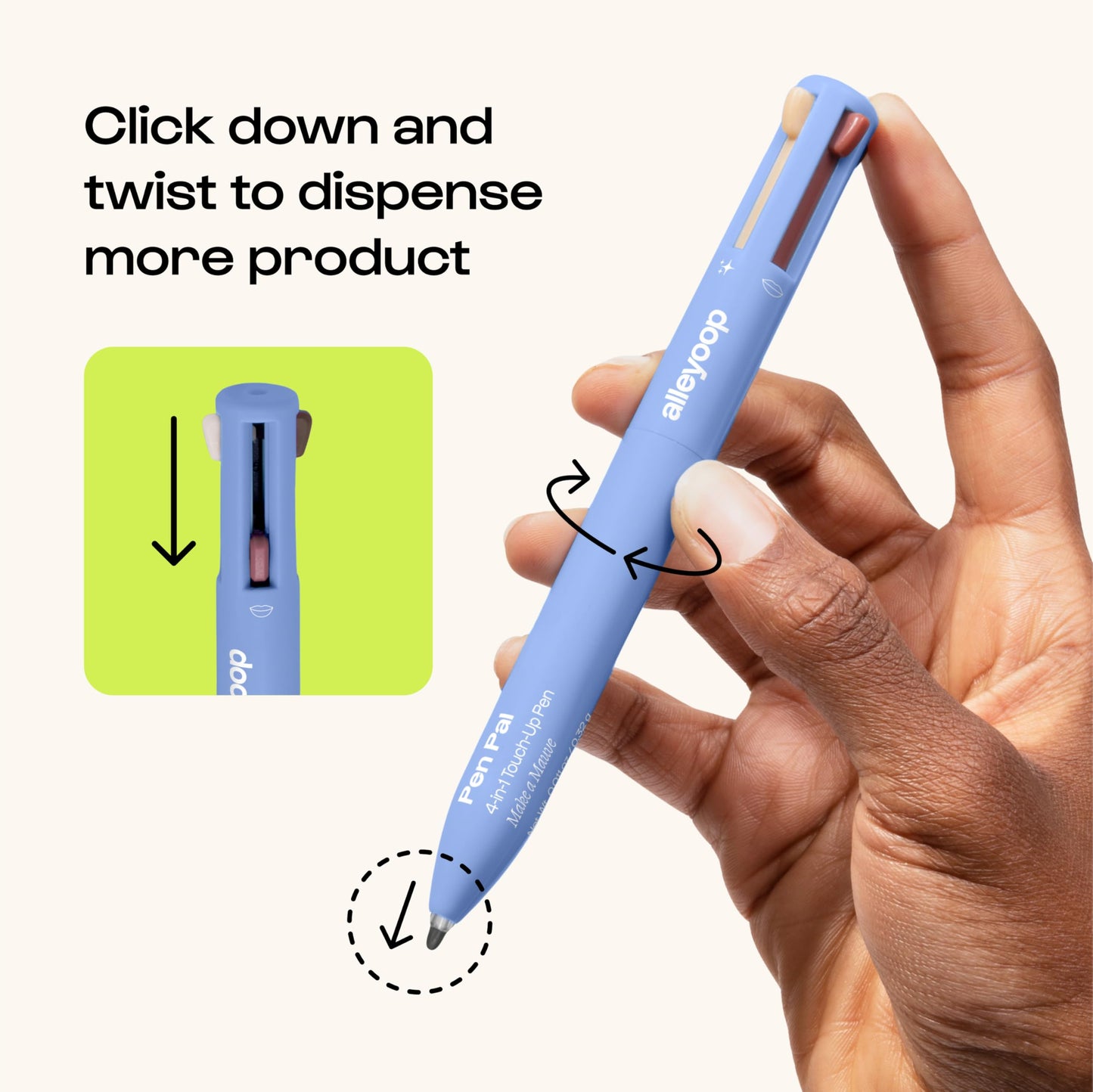 ALLEYOOP Pen Pal 4-in-1 Makeup Pen – Eyeliner, Lip Liner, Highlighter & Brow Pencil – Vegan & Cruelty-Free – Making Mauve