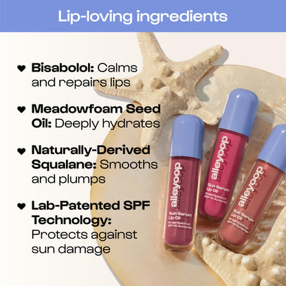 ALLEYOOP Sun Serum Lip Oil SPF 40 – Tinted, Hydrating Lip Moisturizer