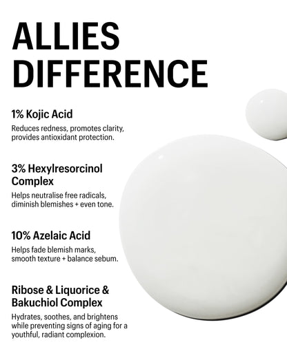 Allies of Skin Azelaic & Kojic Clarifying Serum | 10% Azelaic for Clearer Skin (1 oz)