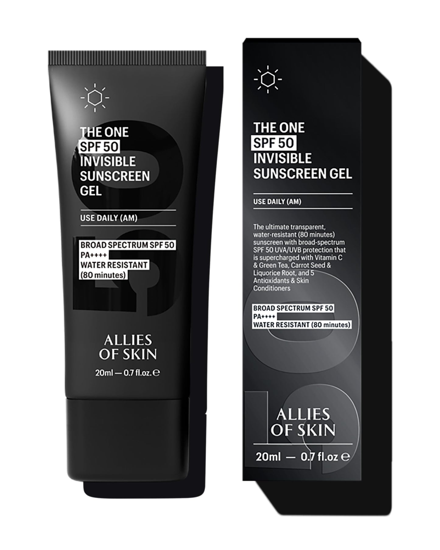 Allies of Skin Daily Face Sunscreen SPF 50 Travel Size – Zero White Cast, Lightweight Primer-Ready (0.7 oz)