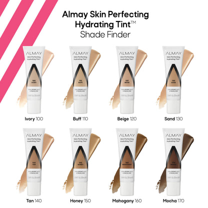 Almay Hydrating Liquid Foundation Tint — Lightweight, Dewy Finish, Hypoallergenic, Fragrance Free, Beige 120