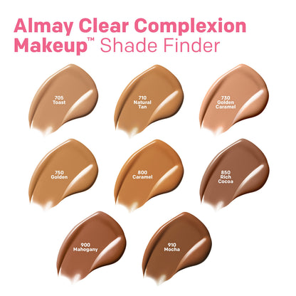 Almay Clear Complexion Acne Foundation with Salicylic Acid – Medium Coverage, Soft Matte Finish, Hypoallergenic | 500 Fresh Beige 1 fl oz