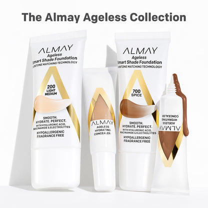 Almay Smart Shade Anti-Aging Foundation with Hyaluronic Acid & Niacinamide – 050 Fair, 1 fl oz