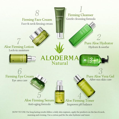 Aloderma Firming Cream for Face and Neck – 62% Organic Aloe Vera, Hyaluronic Acid & Carnosine