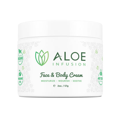 Aloe Infusion Aloe Vera Face & Body Cream – Deep Hydration, Non-Greasy Moisturizer with Shea Butter & Manuka Honey