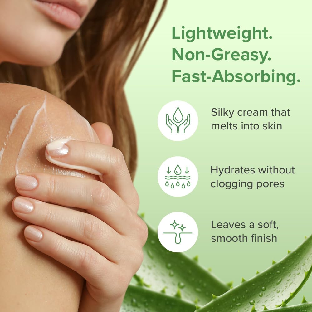 Aloe Infusion Aloe Vera Face & Body Cream – Deep Hydration, Non-Greasy Moisturizer with Shea Butter & Manuka Honey