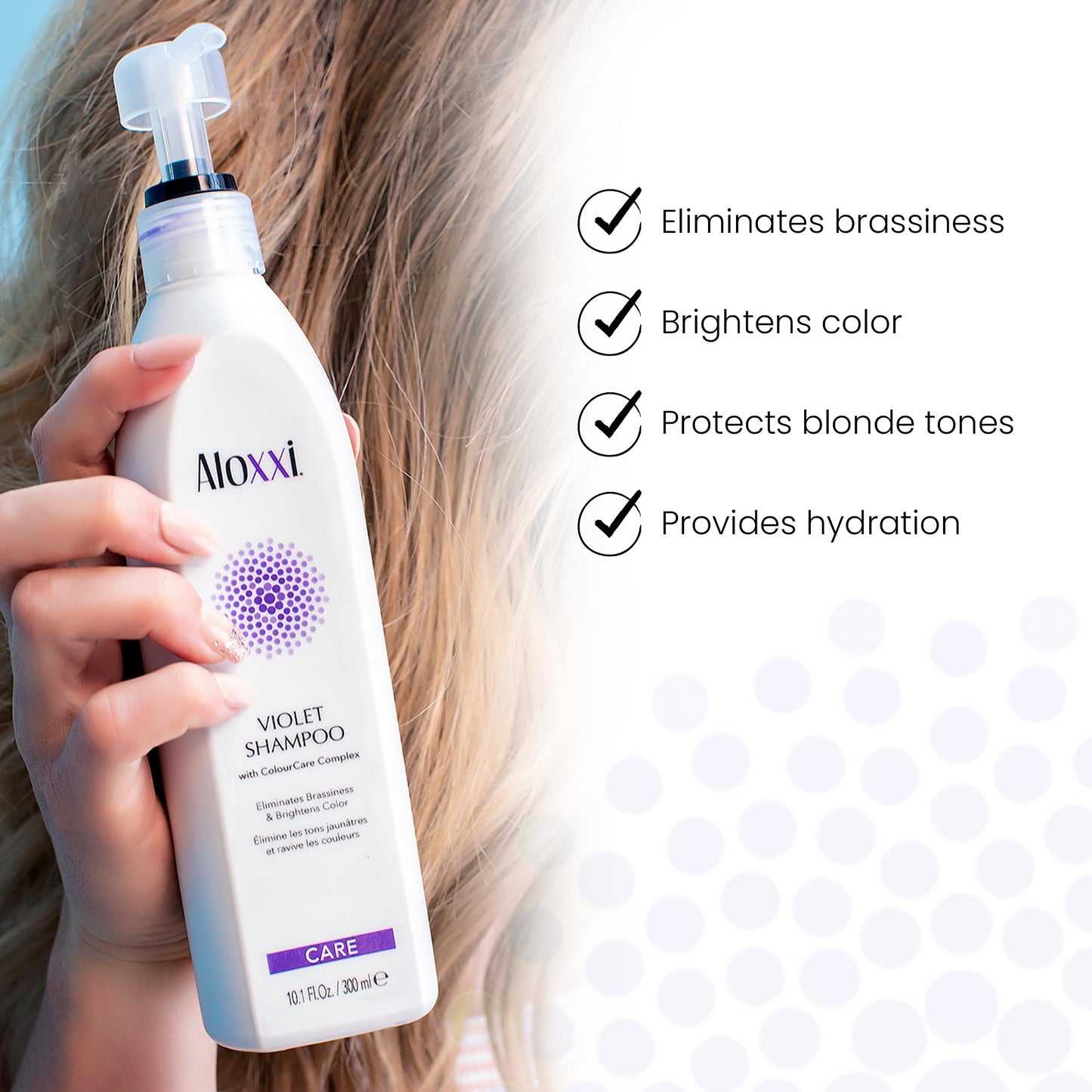 ALOXXI Violet Shampoo for Blonde & Silver Hair – Neutralizes Brassiness & Brightens Tones