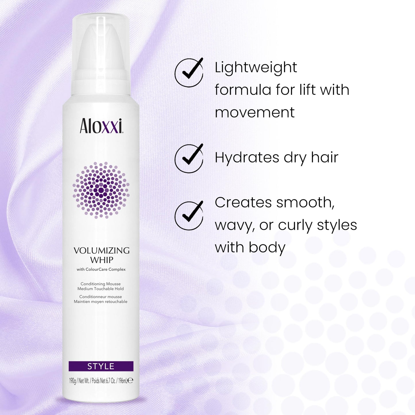 ALOXXI Volumizing Whip | Soft Volume, Frizz Control & Color Protection – 6.7 Fl Oz