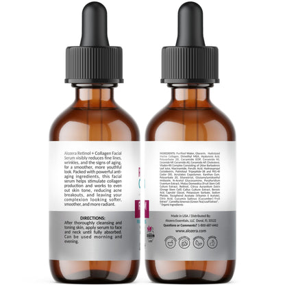 Alozera Retinol Collagen Serum with Stem Cells for Face & Neck – Anti-Aging & Hydration
