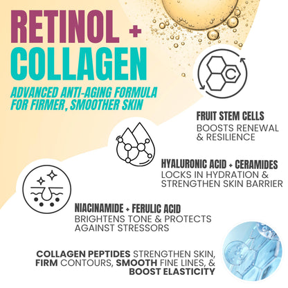 Alozera Retinol Collagen Serum with Stem Cells for Face & Neck – Anti-Aging & Hydration