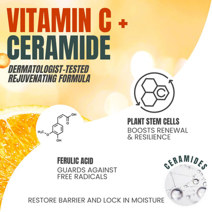 Alozera Vitamin C Body Lotion with Ceramides & Stem Cells – Brightening, Lightweight, Fragrance-Free 16.9 oz