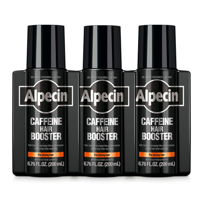 Alpecin Caffeine Hair Booster – Bold Fragrance, 3 x 6.76 fl oz | Hair Performance Enhancer for Thicker, Fuller-Looking Hair | Energizes Scalp