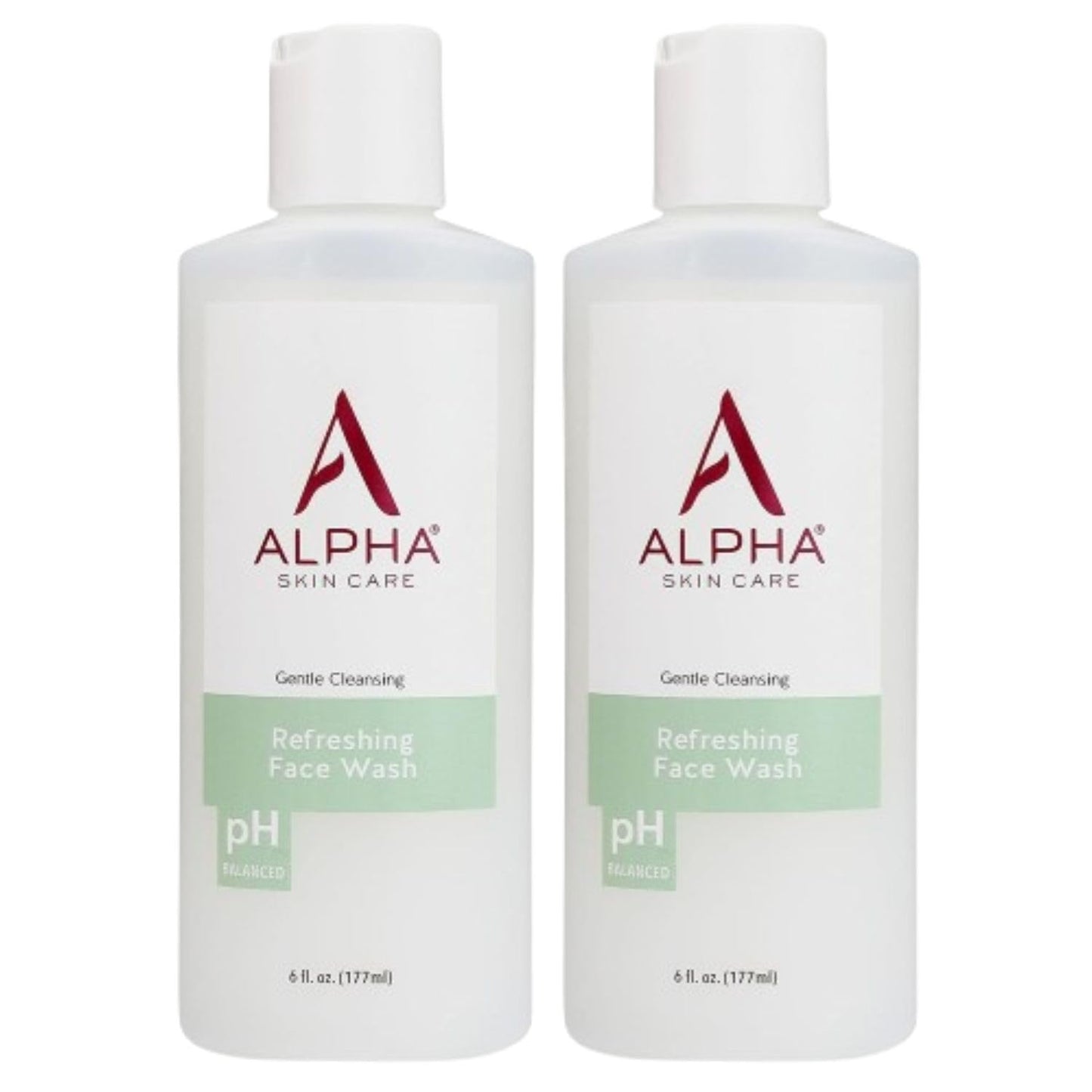 Alpha Skin Care Refreshing Face Wash - Gentle Soap-Free Cleanser with Citric AHA (6 oz, Pack of 2)