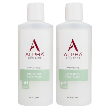 Alpha Skin Care Refreshing Face Wash - Gentle Soap-Free Cleanser with Citric AHA (6 oz, Pack of 2)