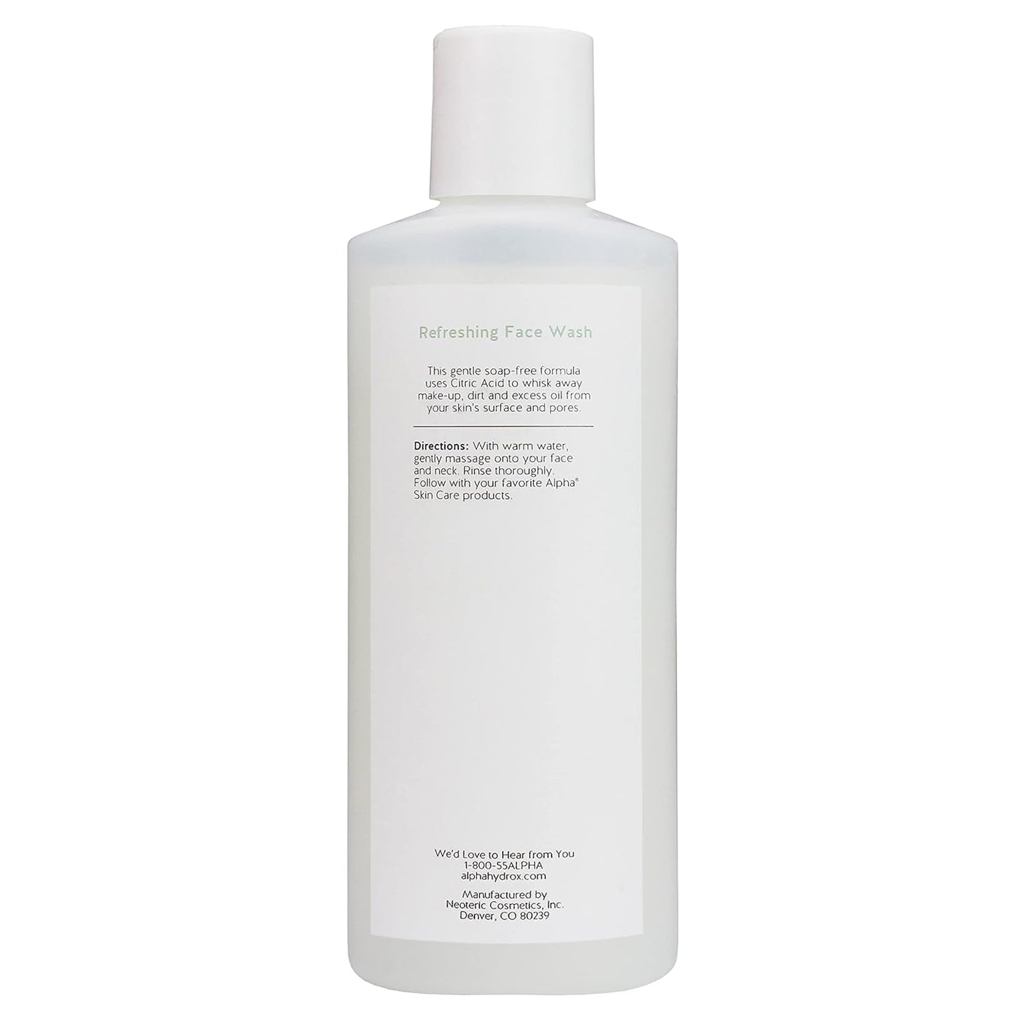 Alpha Skin Care Refreshing Face Wash - Gentle Soap-Free Cleanser with Citric AHA (6 oz, Pack of 2)
