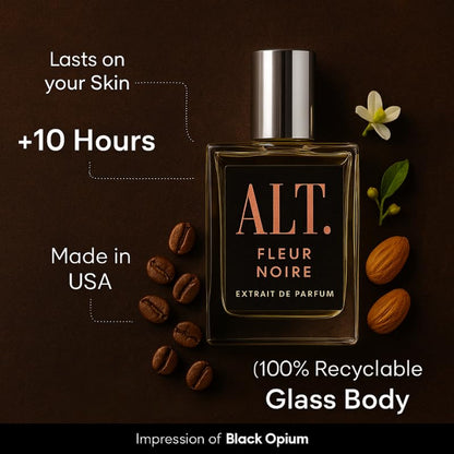 ALT. FRAGRANCES Fleur Noire 60ml – Inspired by Black Opium Parfum Extract, Long-Lasting Women’s Perfume