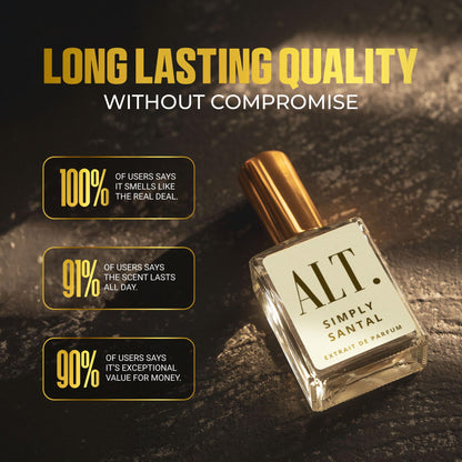 ALT. FRAGRANCES Simply Santal Extrait de Parfum 100ml – Unisex Santal 33 Inspired