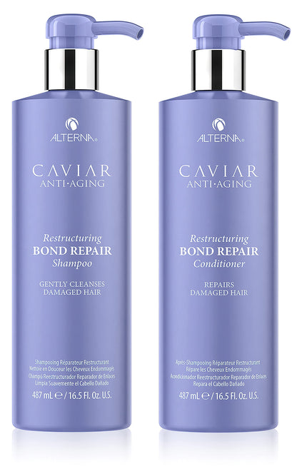 Alterna CAVIAR Bond Repair Shampoo & Conditioner Bundle – Anti-Aging, Sulfate-Free, 16.5 oz