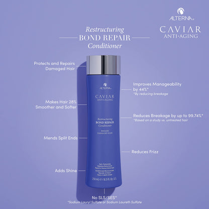 Alterna Caviar Bond Repair Shampoo & Conditioner Set – 8.5 oz Each (Pack of 2)