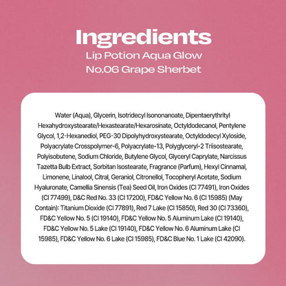 alternativestereo Lip Potion Aqua Glow No.6 Grape Sherbet – Hydrating, Non-Sticky Gloss with Sheer Radiance | 0.3 Oz