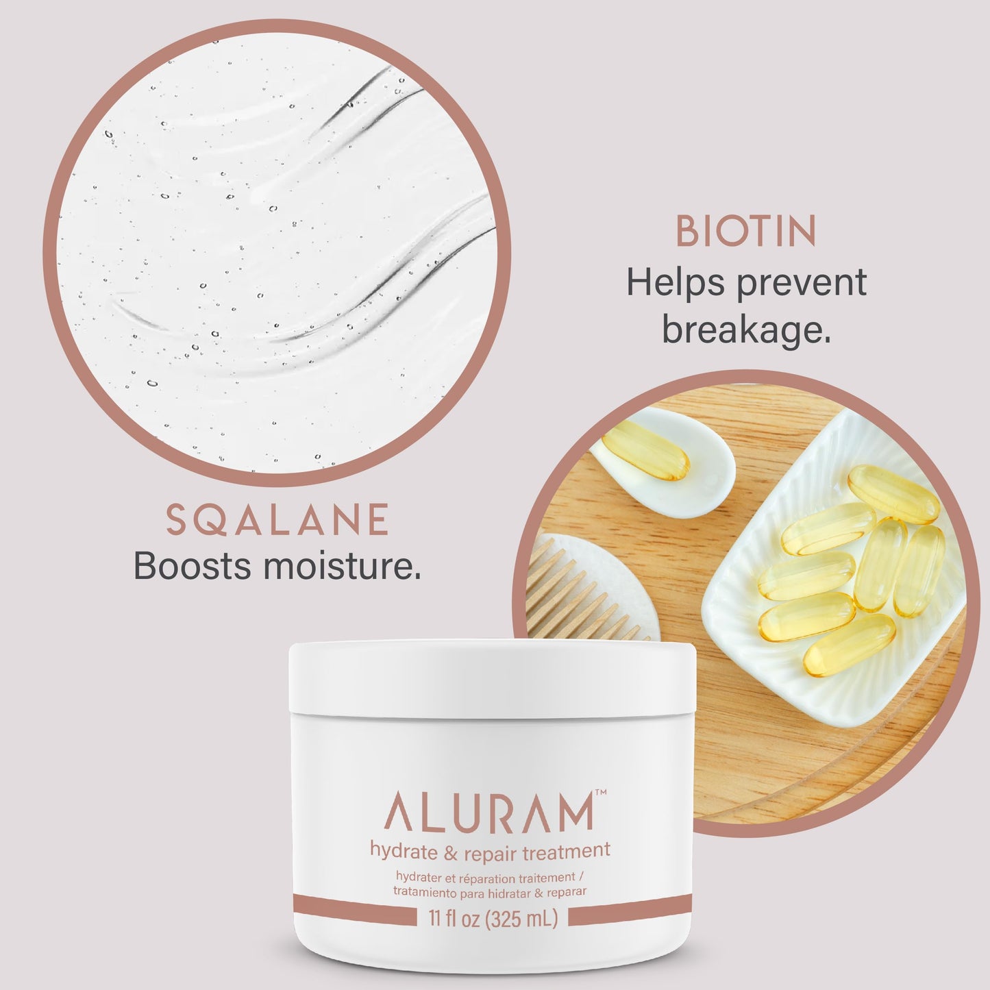 ALURAM Hydrate & Repair Hair Treatment | Intense Moisture Infusion for All Hair Types | 11 fl oz