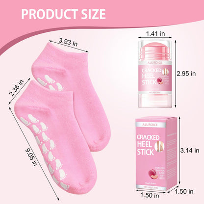 ALUROICE Silicone Moisturizing Socks with Foot Cream – 2-in-1 Dry Feet Care
