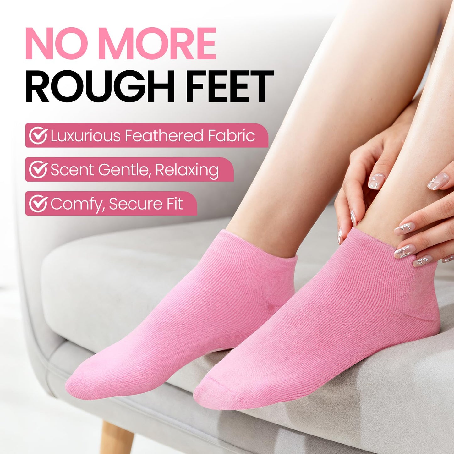 ALUROICE Silicone Moisturizing Socks with Foot Cream – 2-in-1 Dry Feet Care