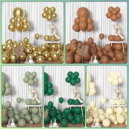 Amandir 153pcs Safari Balloon Arch Kit – Sage Green, Ivory & Metallic Gold