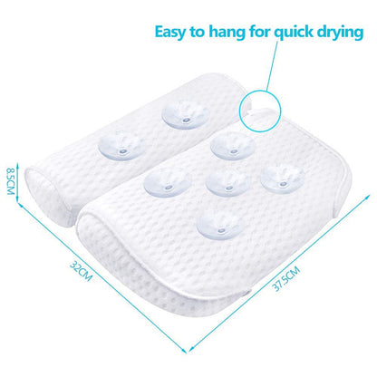 AmazeFan Bath Pillow - 4D Air Mesh Spa Pillow with 7 Suction Cups for Neck, Back & Shoulder Support | Fits All Bathtubs
