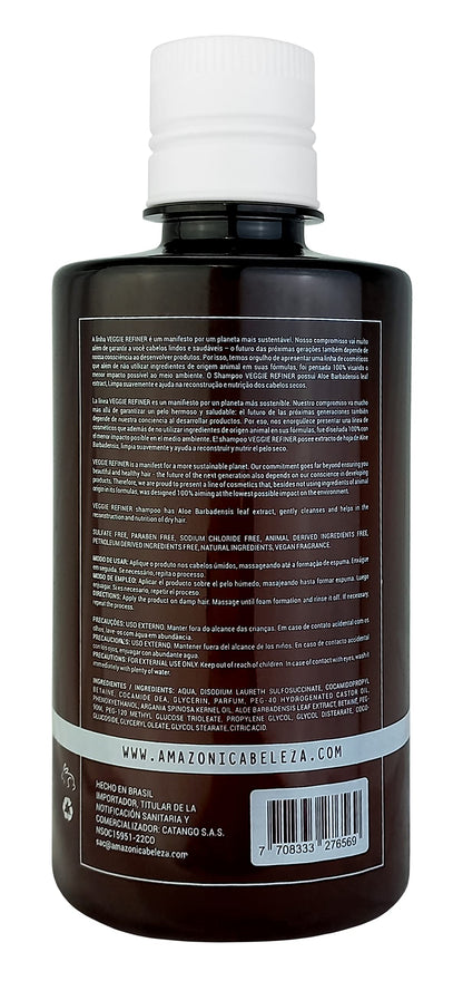 AMAZÓNICA BELEZA AMABELLE Veggie Refiner Shampoo – Vegan, Sulfate-Free, All Hair Types, 10 oz