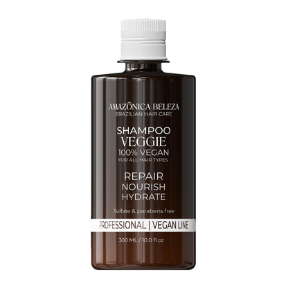 AMAZÓNICA BELEZA AMABELLE Veggie Refiner Shampoo – Vegan, Sulfate-Free, All Hair Types, 10 oz