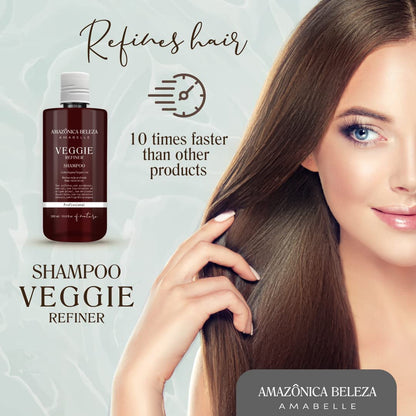 AMAZÓNICA BELEZA AMABELLE Veggie Refiner Shampoo – Vegan, Sulfate-Free, All Hair Types, 10 oz