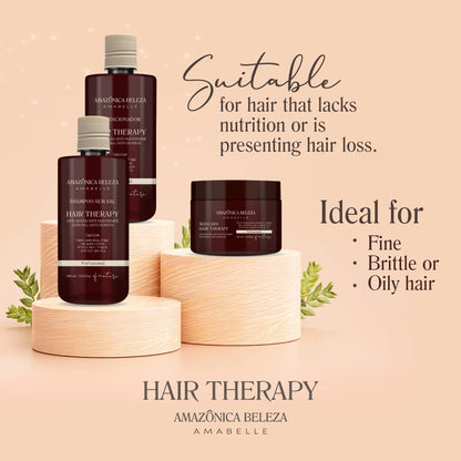 AMAZÓNICA BELEZA AMABELLE Hair Therapy Kit – Shampoo, Conditioner & Hair Mask (300ml) | Oil Control, Hair Strength, Growth Support