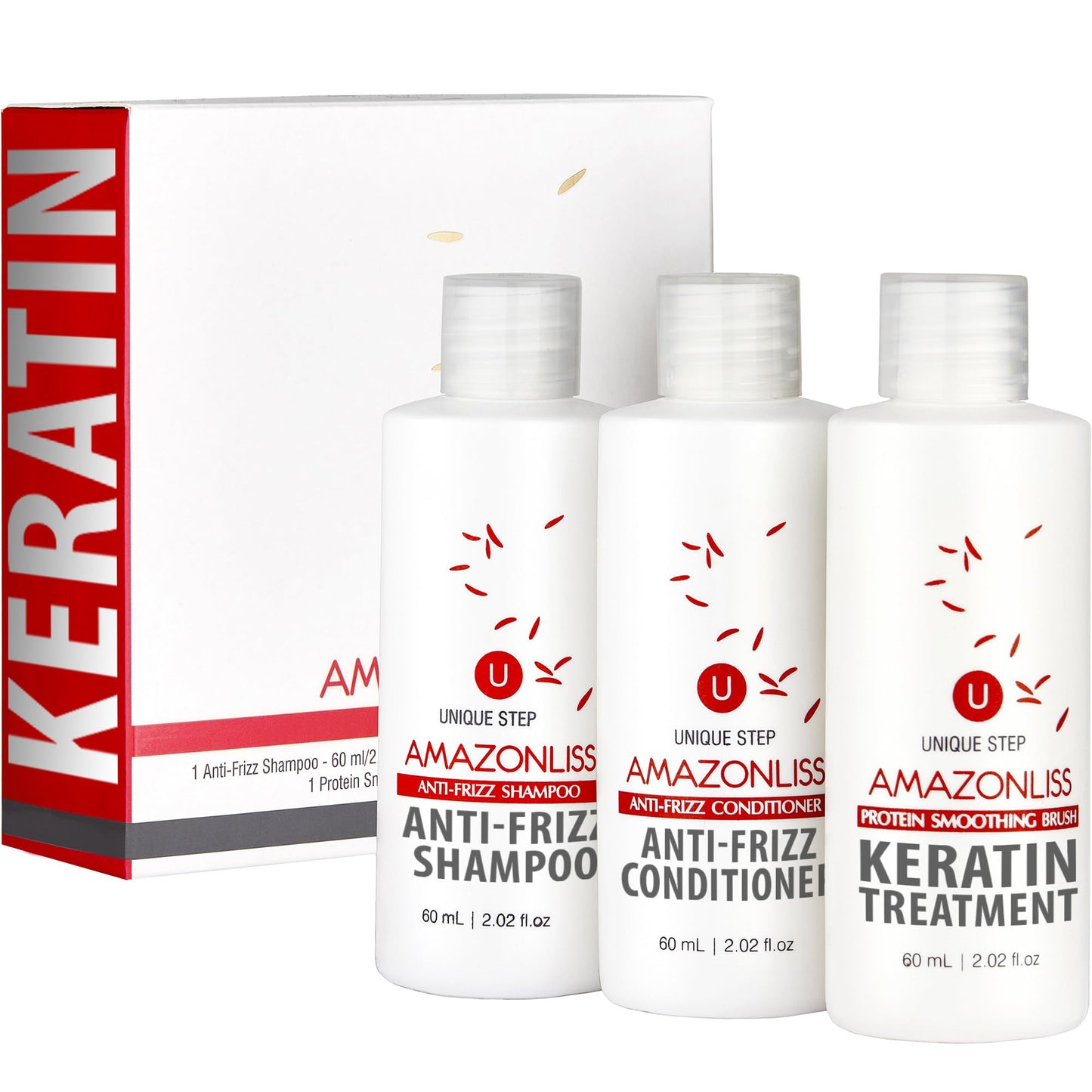 Amazonliss One-Step Brazilian Keratin Treatment + Smoothing Brush Kit (2.02 fl oz)