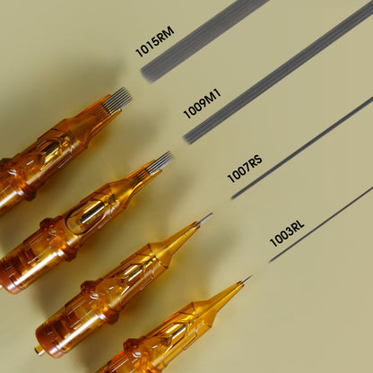 Ambition Glory Tattoo Cartridges #8 Bugpin 14RL 0.25mm 20pcs – Disposable Round Liner for Rotary Machines