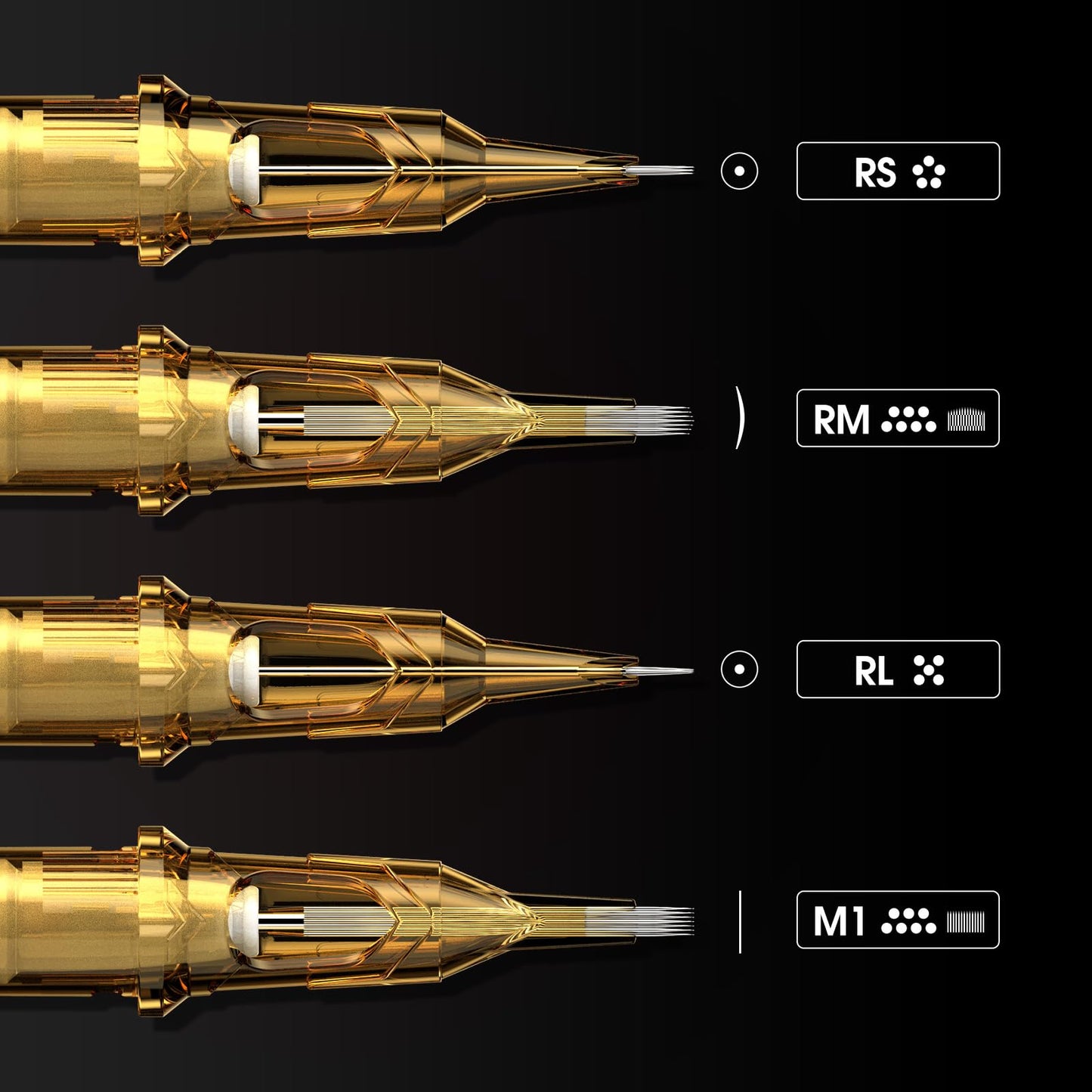 Ambition Glory Tattoo Cartridges #12 5RL 0.35mm Disposable 20Pcs – Round Liner for Rotary Tattoo Machines