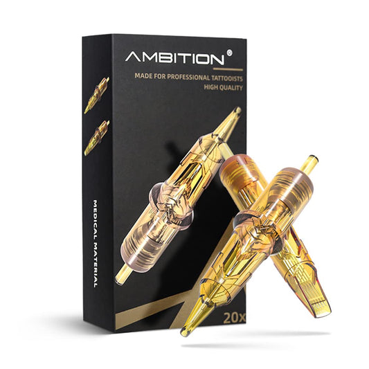 Ambition Glory Tattoo Cartridges #8 Bugpin 14RL 0.25mm 20pcs – Disposable Round Liner for Rotary Machines