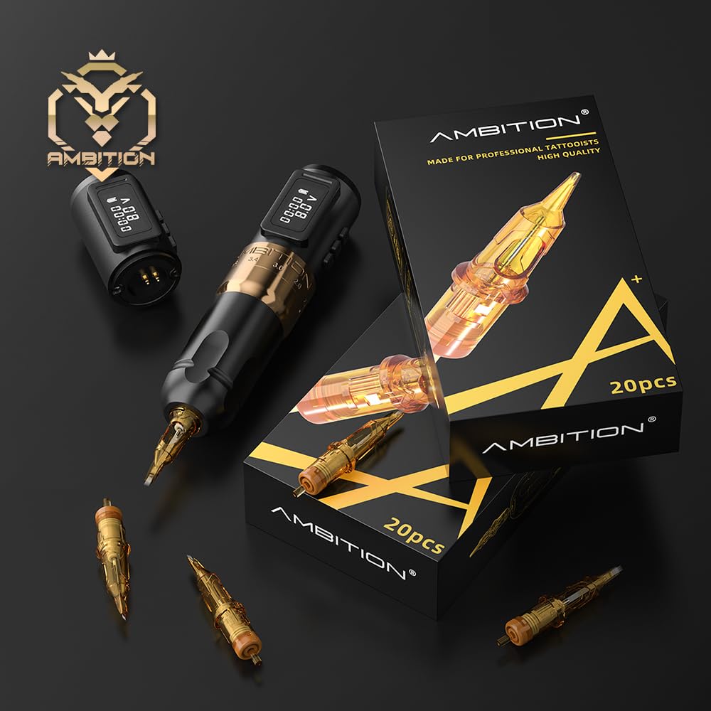 Ambition Mars-U Wireless Tattoo Machine Kit — Adjustable Stroke, 1800mAh Battery, 40 Cartridges