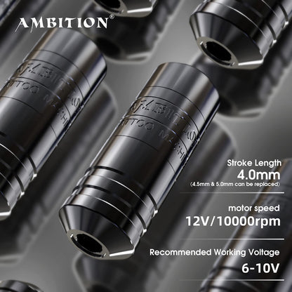 Ambition Torped Tattoo Kit | Rotary Machine, 2400mAh Power Supply + 40 Cartridges