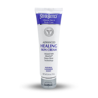 American Biotech Labs Silver Biotics Nano Silver Healing Lotion Cream — Lavender, Hyaluronic Acid (3.4 oz)