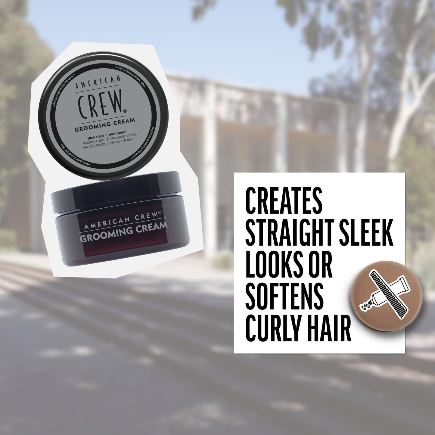 American Crew Grooming Cream – High Hold & High Shine Styling Cream (3 oz)