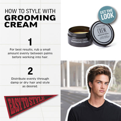 American Crew Grooming Cream – High Hold & High Shine Styling Cream (3 oz)