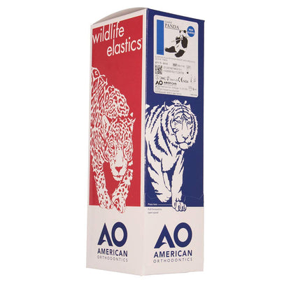 American Orthodontics Elastics Wildlife Panda – Neon Assorted Medium 5/16 inch, 75 Packs/Box, 7,500 Total, USA Made
