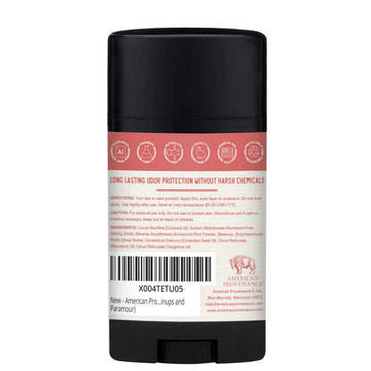 American Provenance Aluminum Free Natural Deodorant – Coriander & Tangerine – 24 Hour Odor Protection – Made in USA