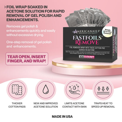 Americanails FastFoils 100 ct – One Step Gel Polish Foil Remover Wraps