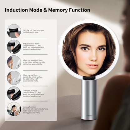 AMIRO 9-Inch Lighted Makeup Mirror with Smart Sensor and Touch Control