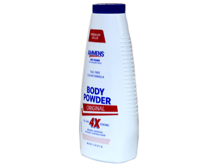Ammens Body Powder Original – Talc-Free Clean Formula, 11 oz, Pack of 2 | All-Day 4X Protection