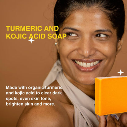 Ammoya Naturals Turmeric Skin Cleansing Soap - Face & Body Cleanser for All Skin Types
